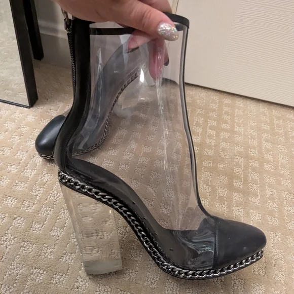 Balmin Black and Clear Women's Boots - Picture 4 of 8